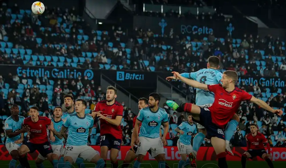 Celta de Vigo se fue al descanso con el marcador 2-0 sobre Osasuna. Foto: Osasuna