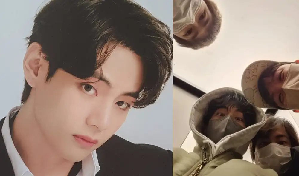Taehyung de BTS fue tendencia en redes por la fotografías del reencuentro de BTS en su cuenta en Instagram. Foto: composición La República/BIGHIT