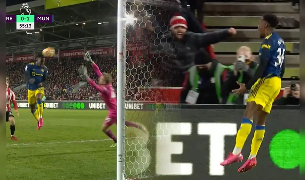 Manchester United se impone ante el Brentford por la Premier League. Foto: captura ESPN Manchester United se impone ante el Brentford por la Premier League. Foto: captura ESPN