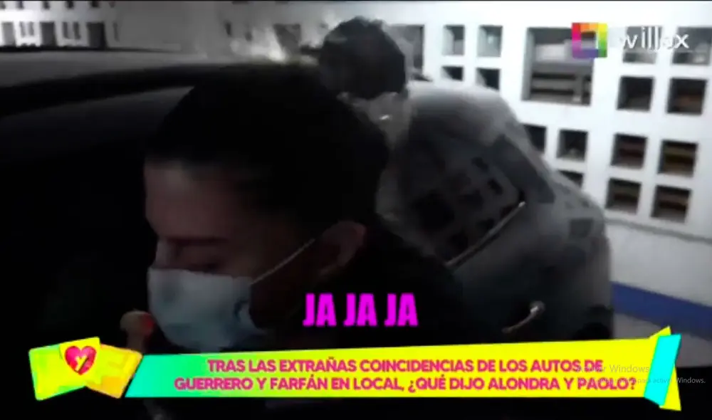 Alondra García se rie tras ampay a Paolo Guerrero. Foto: Willax Tv Alondra García se rie tras ampay a Paolo Guerrero. Foto: Willax Tv