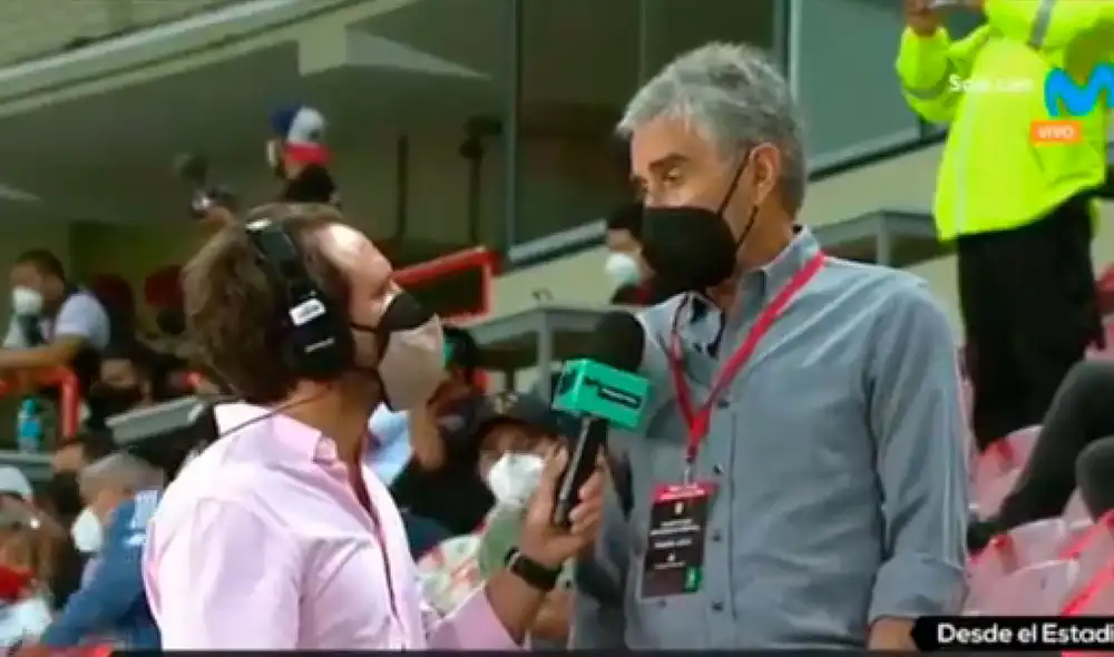 El director deportivo de la selección peruana asistió al Nacional para presenciar el duelo ante Jamaica. Foto: captura/Movistar Deportes El director deportivo de la selección peruana asistió al Nacional para presenciar el duelo ante Jamaica. Foto: captura/Movistar Deportes