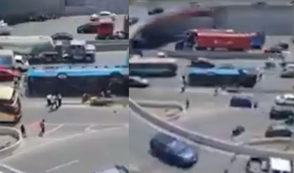 Bomberos se encuentran en la zona del accidente. Foto: captura / Canal N Bomberos se encuentran en la zona del accidente. Foto: captura / Canal N