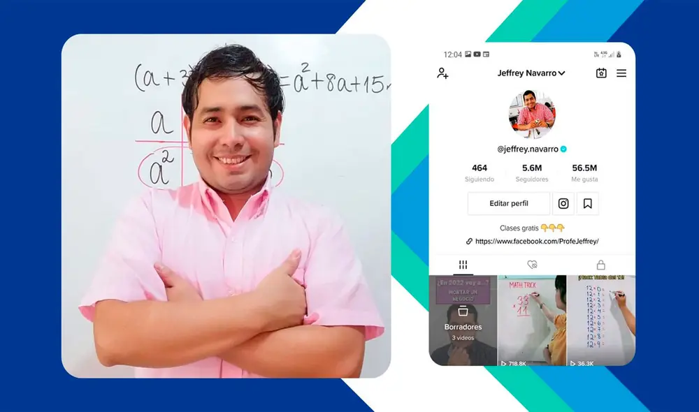El profesor Jeffrey Navarro se animó a divulgar conocimientos a través de TikTok y otras redes sociales. Foto: Udep El profesor Jeffrey Navarro se animó a divulgar conocimientos a través de TikTok y otras redes sociales. Foto: Udep