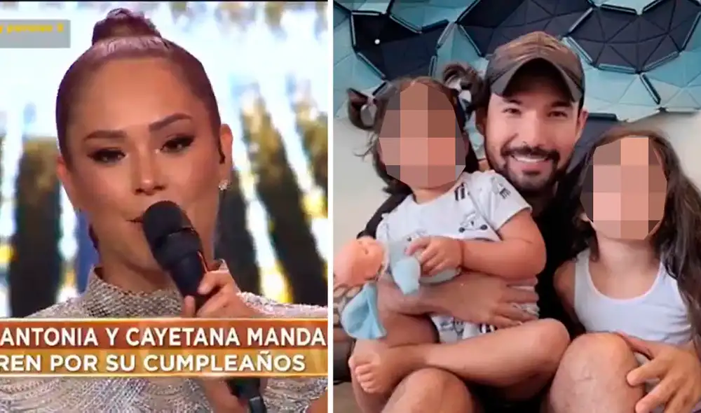 Karen Schwarz, Ezio Oliva e hijas protagonizaron un tierno momento en Yo soy: grandes batallas. Foto: captura de Latina
