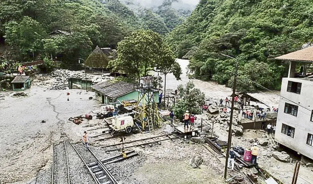 Destrucción. Huaico causó destrozos en Machu Picchu Pueblo. No hubo turistas afectados. Foto: difusión