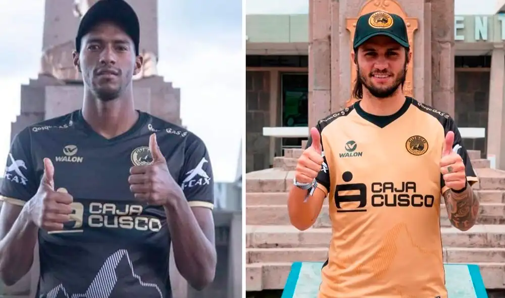 Abdiel Ayarza y Felipe Rodríguez llegaron a Cusco FC procedente de Cienciano y Carlos A. Mannucci, respectivamente. Foto: Prensa Cusco FC