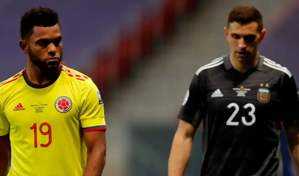 Miguel Borja y 'Dibu' Martínez protagonizaron una picante escena en la Copa América. Foto: EFE