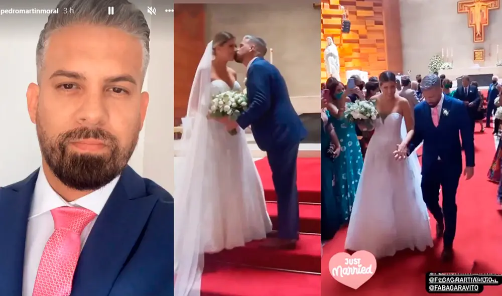 Pedro Moral y Fabiola Garavito se dieron el sí en el altar. Foto: captura / Instagram