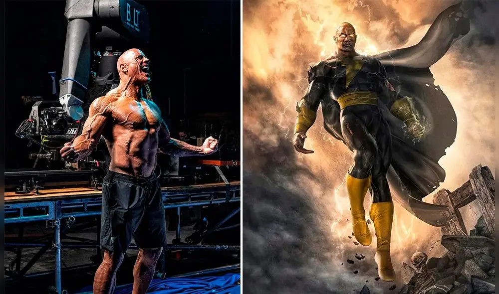 Dwayne Johnson y su gran transformación para ser Black Adam. Foto: composición/Instagram/@therock/Warner Bros. Pictures