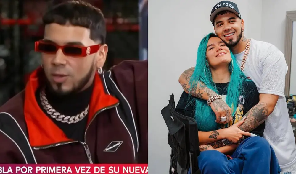 Anuel AA se incomoda durante entrevista cuando le recuerdan su romance con Karol G. Foto: composición/ captura de Telemundo/ Instagram