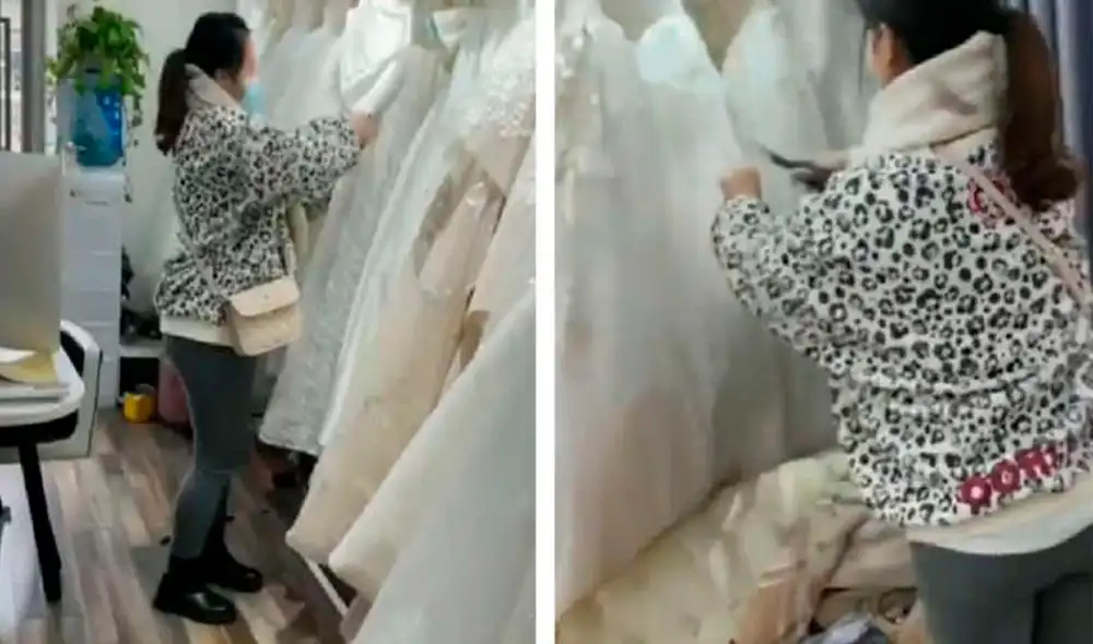 La mujer no soportó la negativa de la tienda de no devolverle el depósito por el vestido de novia. Foto: captura de Facebook