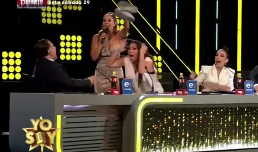 Katia Palma huyó del set de Yo soy: grandes batallas internacional. Foto: captura de Latina