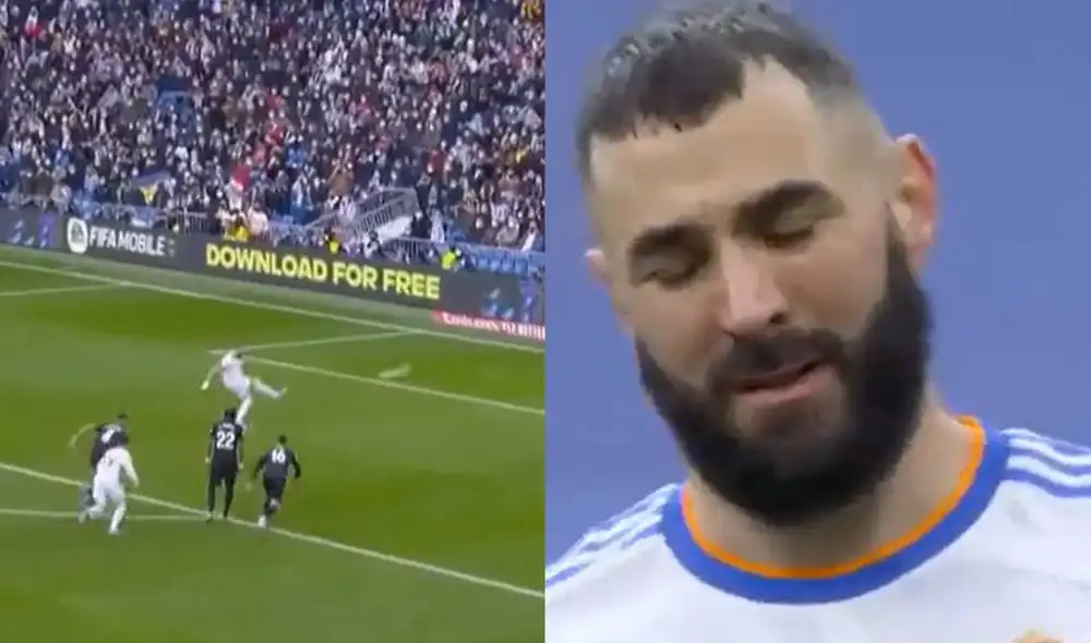 Benzema no pudo convertir el 1-0 del Real Madrid y falló un penal. Foto: captura video DirecTV Sports
