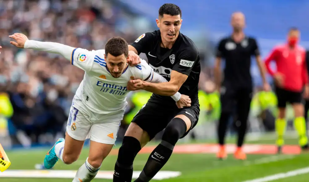 Real Madrid y Elche C.F. se enfrentan por la fecha 22 de LaLiga Santander. Foto: EFE