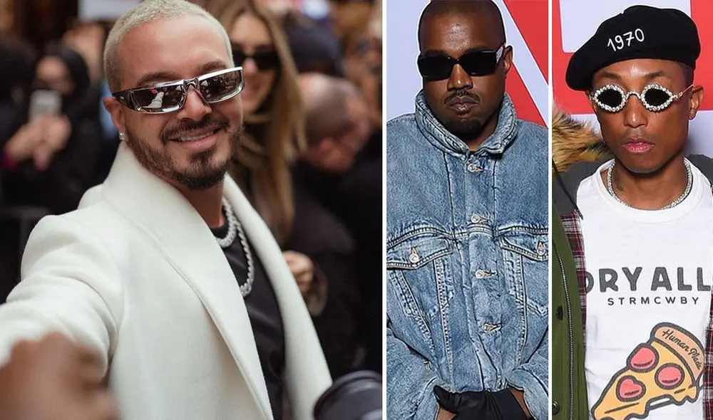 J Balvin se reunió con Kanye West y Pharrell Williams en el desfile Nigo X KENZO. Foto: J Balvin/Instagram