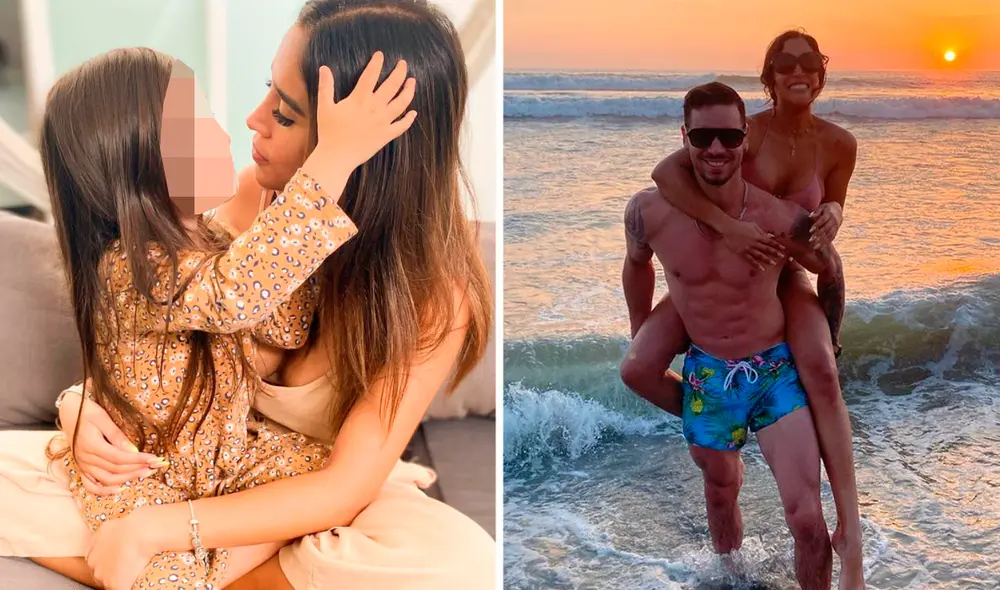 Melissa Paredes y Anthony Aranda junto a Mía. Foto: Instagram/Melissa Paredes