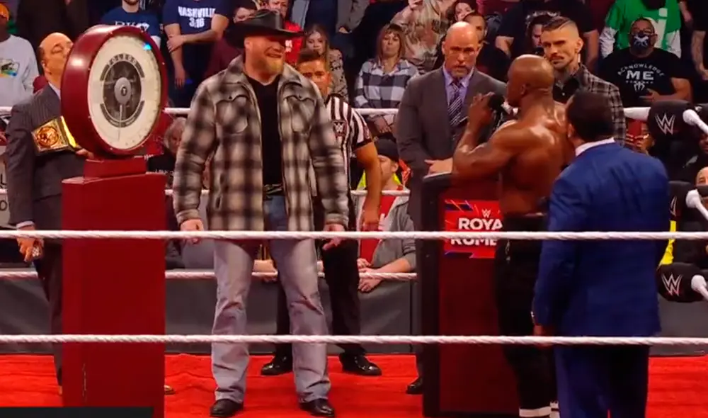 Brock Lesnar y Bobby Lashley tuvieron su pesaje de cara al WWE Royal Rumble. Foto: captura de WWE