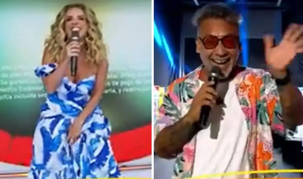 Johanna San Miguel y Roger del Águila son los conductores de Esto es Habacilar. Foto: captura de América TV Johanna San Miguel y Roger del Águila son los conductores de Esto es Habacilar. Foto: captura de América TV