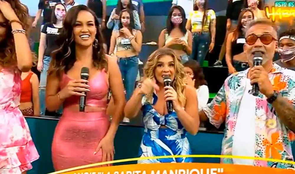 Angie Arizaga ahora es modelo de Esto es Habacilar. Foto: captura América TV