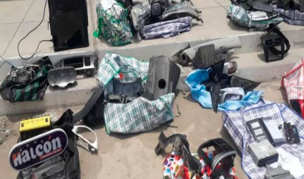 Agentes hallaron autopartes de al menos 10 vehículos. Foto: PNP Agentes hallaron autopartes de al menos 10 vehículos. Foto: PNP