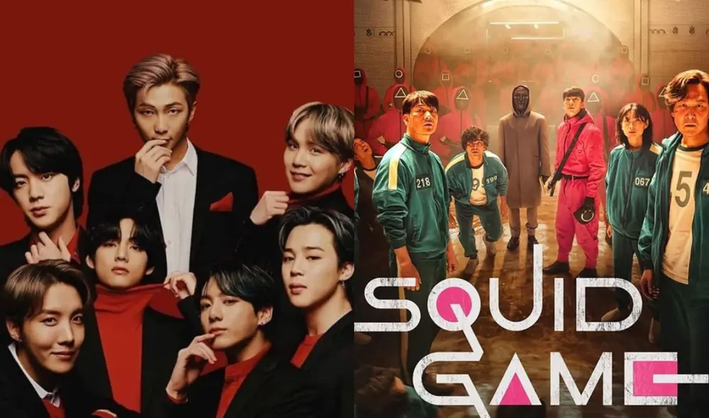 BTS y El juego del calamar sumaron popularidad en el 2021 gracias a las redes sociales. Foto: composición La República/BIGHIT/Netflix