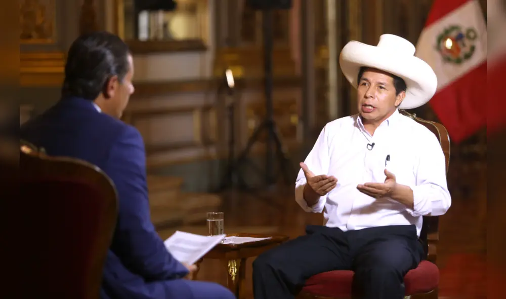 La noche de este martes 25 se difundió la segunda parte de la entrevista a Pedro Castillo realizada por Fernando del Rincón. Foto: Presidencia del Perú