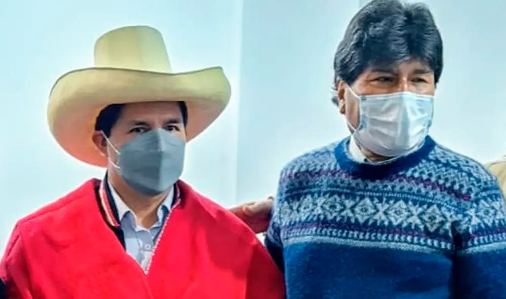 Pedro Castillo aceptó que antes de ser candidato apoyó el requerimiento boliviano en un foro realizado en el país vecino. Foto: Twitter/@evoespueblo