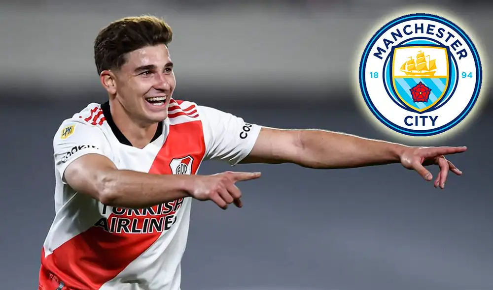 Julián Álvarez se sumará desde la próxima temporada al Manchester City. Foto: AFP/composición