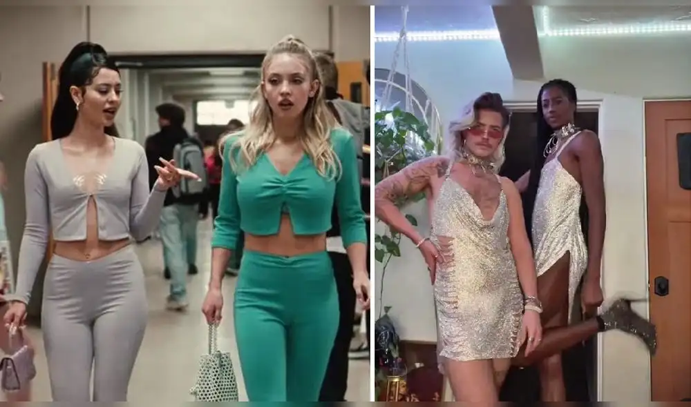 Trajes con alusión a los protagonistas de Euphoria, recreados en TikTok por los fans. Foto: composición / captura de TikTok