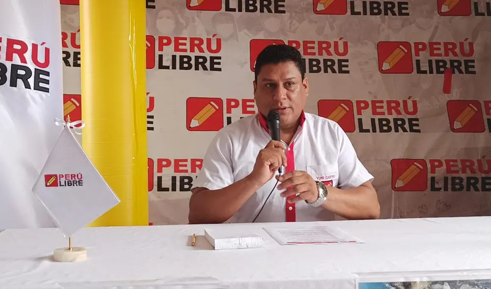 El secretario de organización de Perú Libre (PL), Yuri Castro, anunció una gran marcha nacional para el 31 de enero. Foto: Jessica Merino/URPI-LR