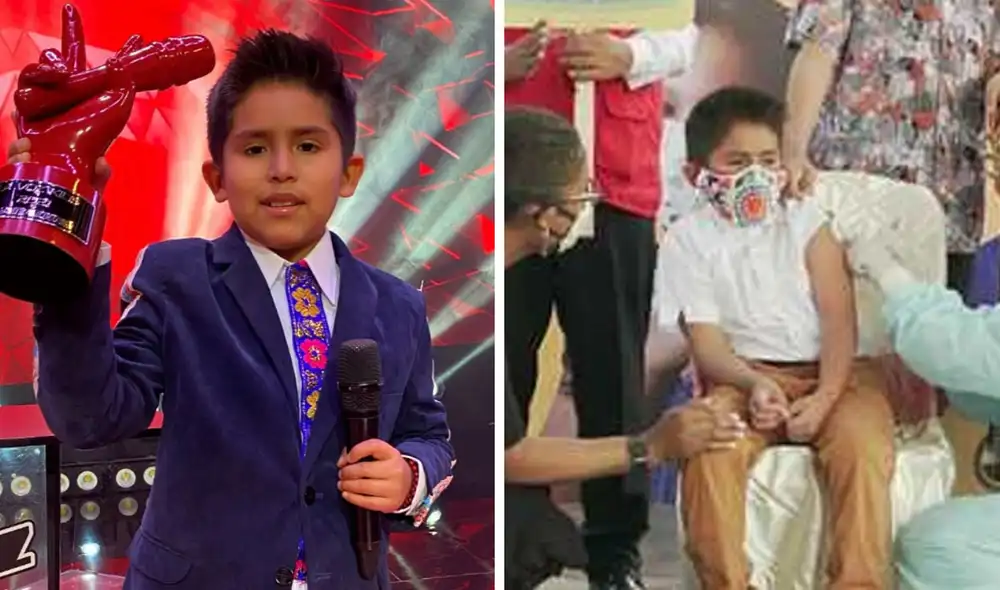 Gianfranco Bustíos ganó La voz kids 2021 de la mano de Daniela Darcourt. Foto: Latina/Minsa