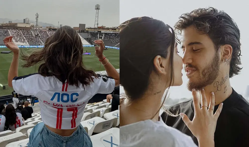 La modelo Ivana Yturbe apoyó a Beto da Silva durante su presentación en la Noche Blanquiazul. Foto: Composición / Instagram