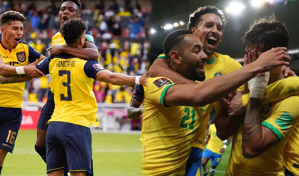 Ecuador se mide ante Brasil por la fecha 15 de las Eliminatorias Qatar 2022. Foto: Composición Twitter @LaTri/@CBF_Futebol. Ecuador se mide ante Brasil por la fecha 15 de las Eliminatorias Qatar 2022. Foto: Composición Twitter @LaTri/@CBF_Futebol.