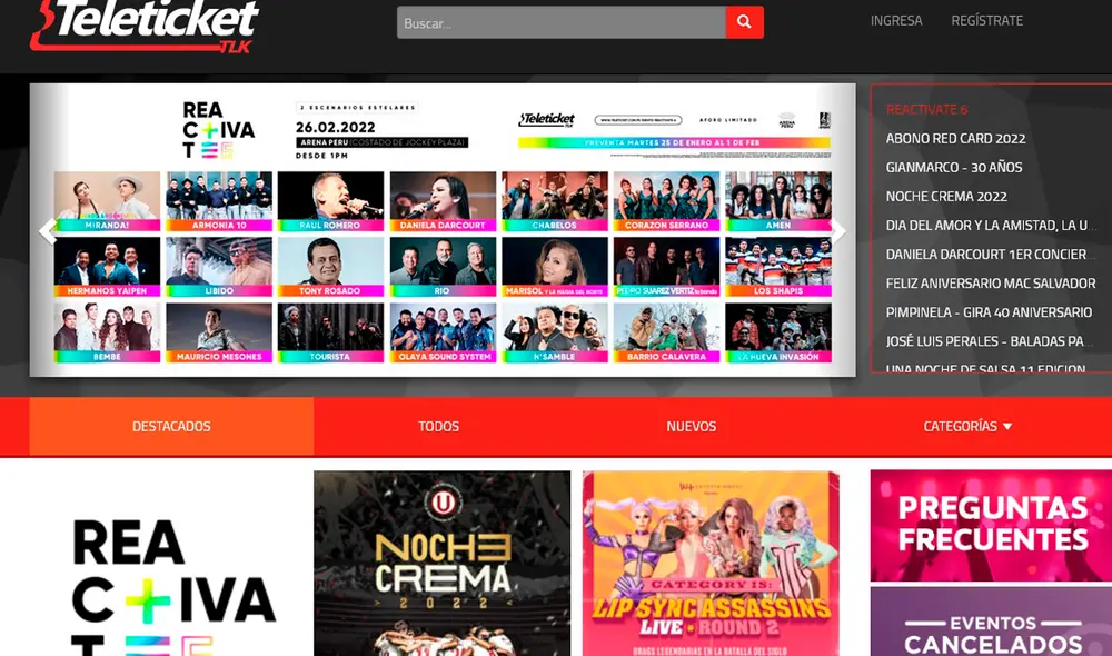 Comprar en la web de Teleticket es rápido y muy fácil. Foto: web Teleticket