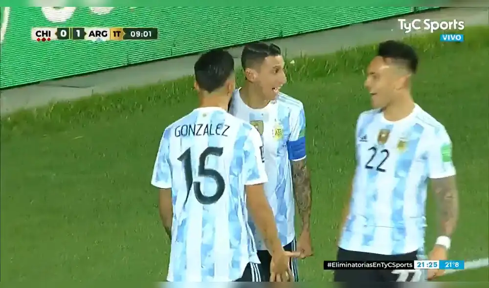 Ángel Di María abrió el marcador en el Zorros del Desierto. Foto: captura TyC Sports