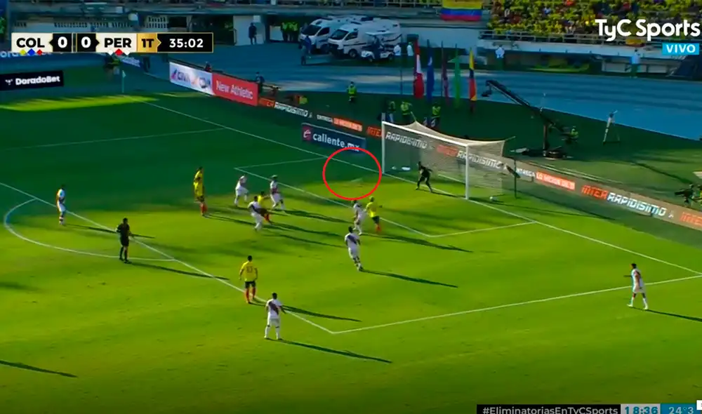 La tremenda ocasión que desperdició Falcao. Foto: Captura de TyC Sports.