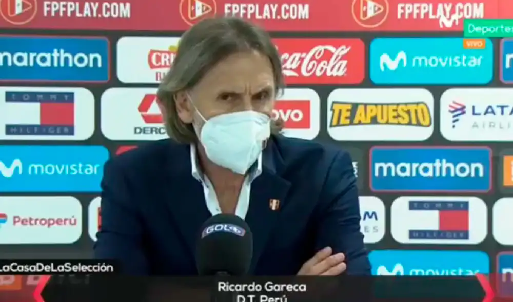Ricardo Gareca se mostró contento tras vencer a Colombia. Foto: captura de Movistar Deportes Ricardo Gareca se mostró contento tras vencer a Colombia. Foto: captura de Movistar Deportes