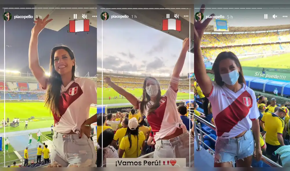 María Pía Copello disfrutó en vivo y en directo el partido de Perú vs. Colombia en el Estadio Metropolitano Roberto Meléndez. Foto: María Pía Copello/Instagram