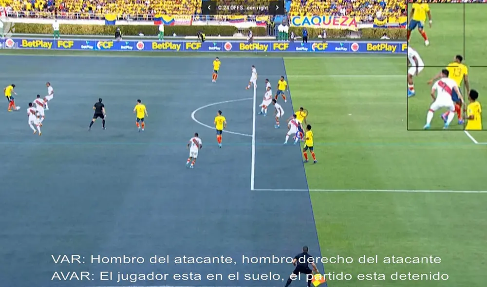 El VAR no tuvo mayores problemas para confirmar la decisión del árbitro. Foto: Conmebol El VAR no tuvo mayores problemas para confirmar la decisión del árbitro. Foto: Conmebol