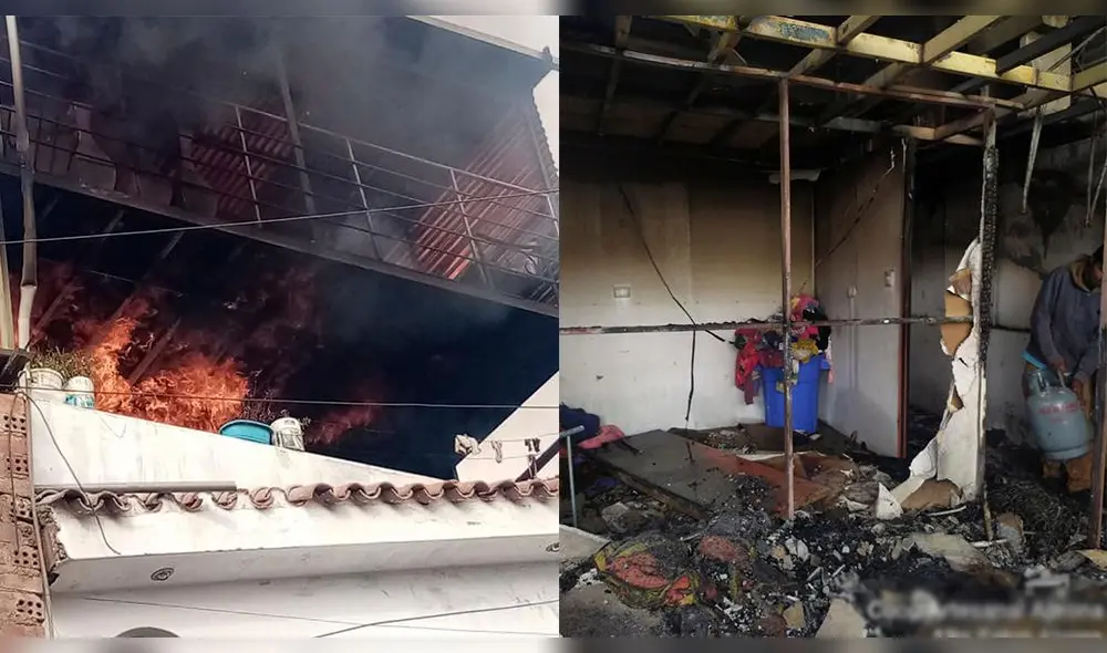 La vivienda construida de calaminas y estructura metálica quedó inhabitable. Foto: composición LR/Municipalidad de ASA