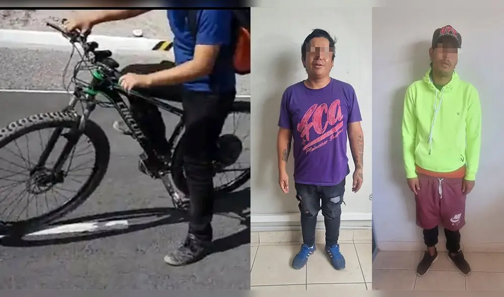 La Policía los identificó como Gustavo Rodríguez (30) y Diego Avendaño (21), quienes en su poder tenían el vehículo robado. Foto: composición LR/PNP