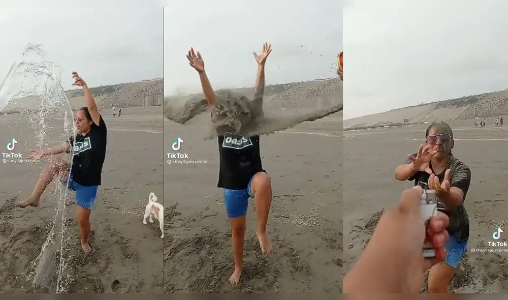 La señora realizó algunas poses para ilustrar el audio. Foto: captura de TikTok