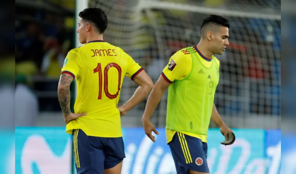 James Rodríguez y Radamel Falcao tras la derrota ante Perú. Foto: EFE James Rodríguez y Radamel Falcao tras la derrota ante Perú. Foto: EFE