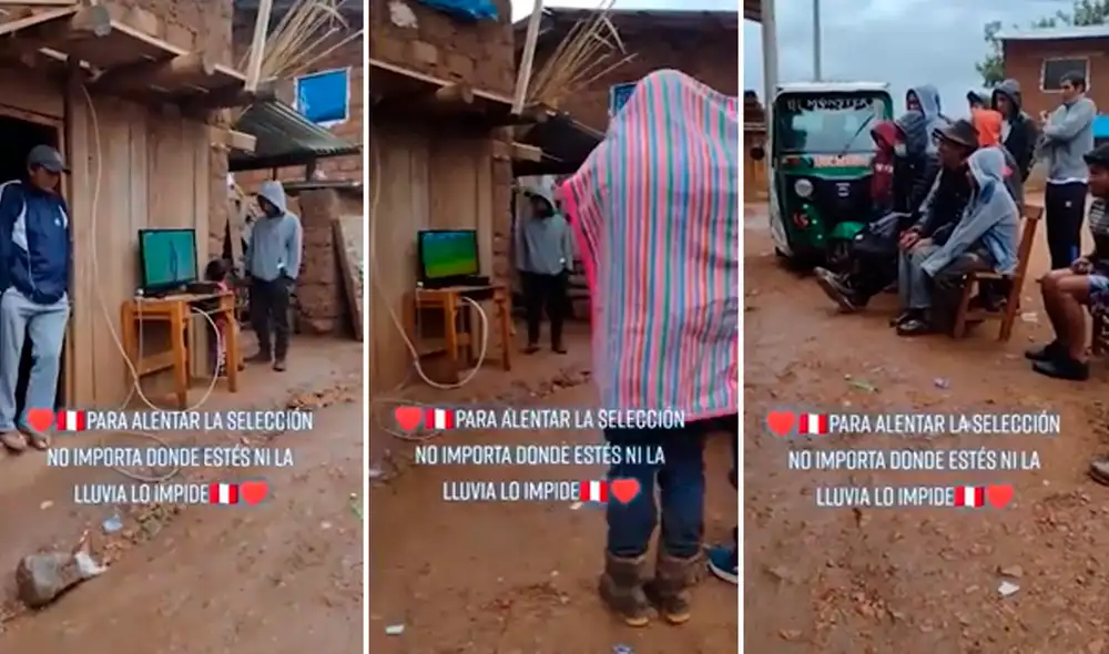 A los hinchas no les importó ni el frío, ni la lluvia para alentar a la selección. Foto: captura de TikTok