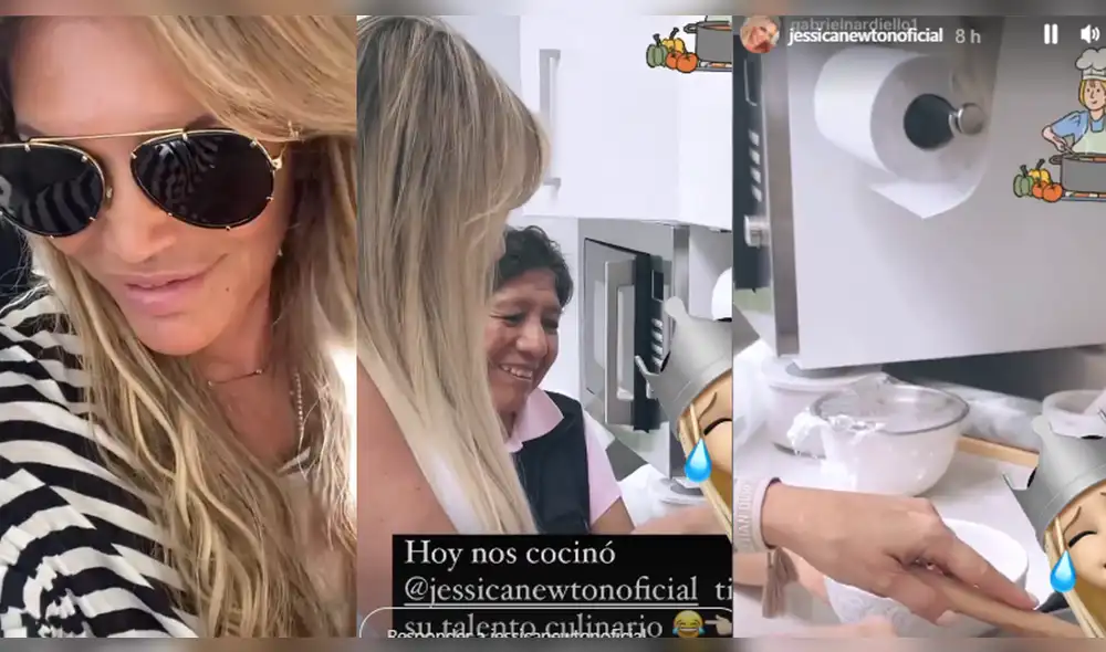 Jessica Newton ayudó a su nana Rosaura a preparar el almuerzo. Foto: composición/Jessica Newton/Instagram Jessica Newton ayudó a su nana Rosaura a preparar el almuerzo. Foto: composición/Jessica Newton/Instagram