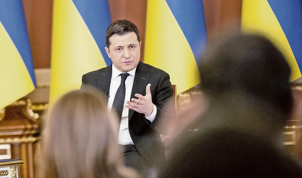 Calma. Zelenski aclaró que “no hay ninguna escalada superior a la que ya existía". Foto: AFP Calma. Zelenski aclaró que “no hay ninguna escalada superior a la que ya existía". Foto: AFP