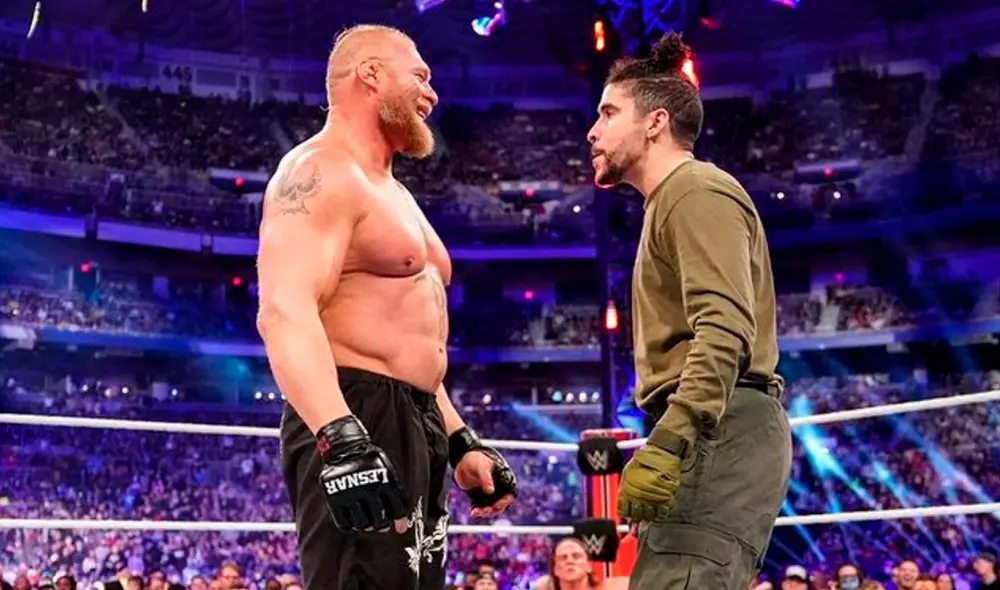 Bad Bunny y Brock Lesnar. Foto: Instagram/WWE