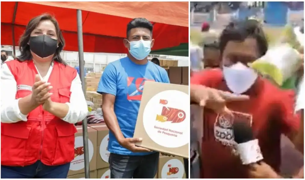 "Es para la foto nomás", exclamó uno de los pescadores tras revisar el contenido de la donación. Foto: composición LR/MIMP/Proyecto Libertad "Es para la foto nomás", exclamó uno de los pescadores tras revisar el contenido de la donación. Foto: composición LR/MIMP/Proyecto Libertad