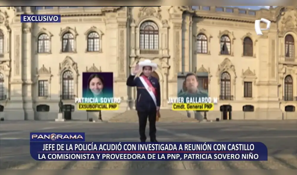Pedro Castillo tendría un vínculo con Javier Gallardo, comandante general de la PNP, quien generó la renuncia de Avelino Guillén. Foto: captura de Panorama Pedro Castillo tendría un vínculo con Javier Gallardo, comandante general de la PNP, quien generó la renuncia de Avelino Guillén. Foto: captura de Panorama