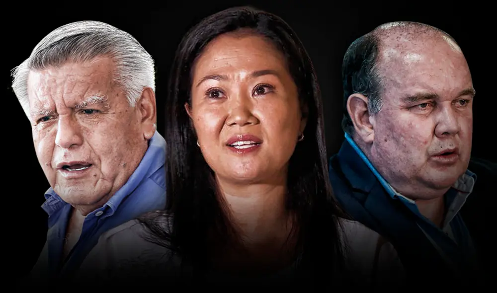 Acuña, Fujimori y López Aliaga son los políticos con mayor imagen negativa por los peruanos. Foto: composición/La República